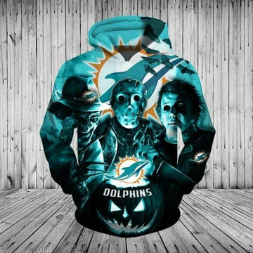 Miami Dolphins Halloween Movie 3D Hoodie, NFL Hoodie Moonbestprint