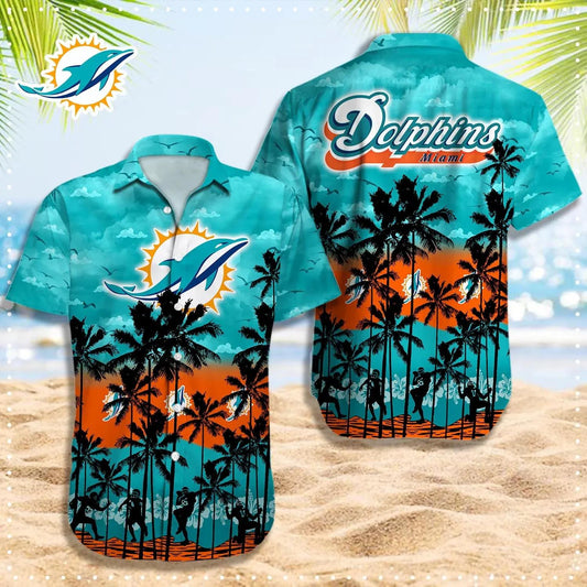 Miami Dolphins Hawaiian Shirt, NFL Hawaiian Shirt Moonbestprint
