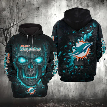 Miami Dolphins Lava Skull 3D Hoodie, NFL Hoodie Moonbestprint
