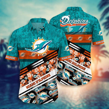 Miami Dolphins NFL Camo Style Hot Hawaiian Shirt, NFL Hawaiian Shirt Moonbestprint