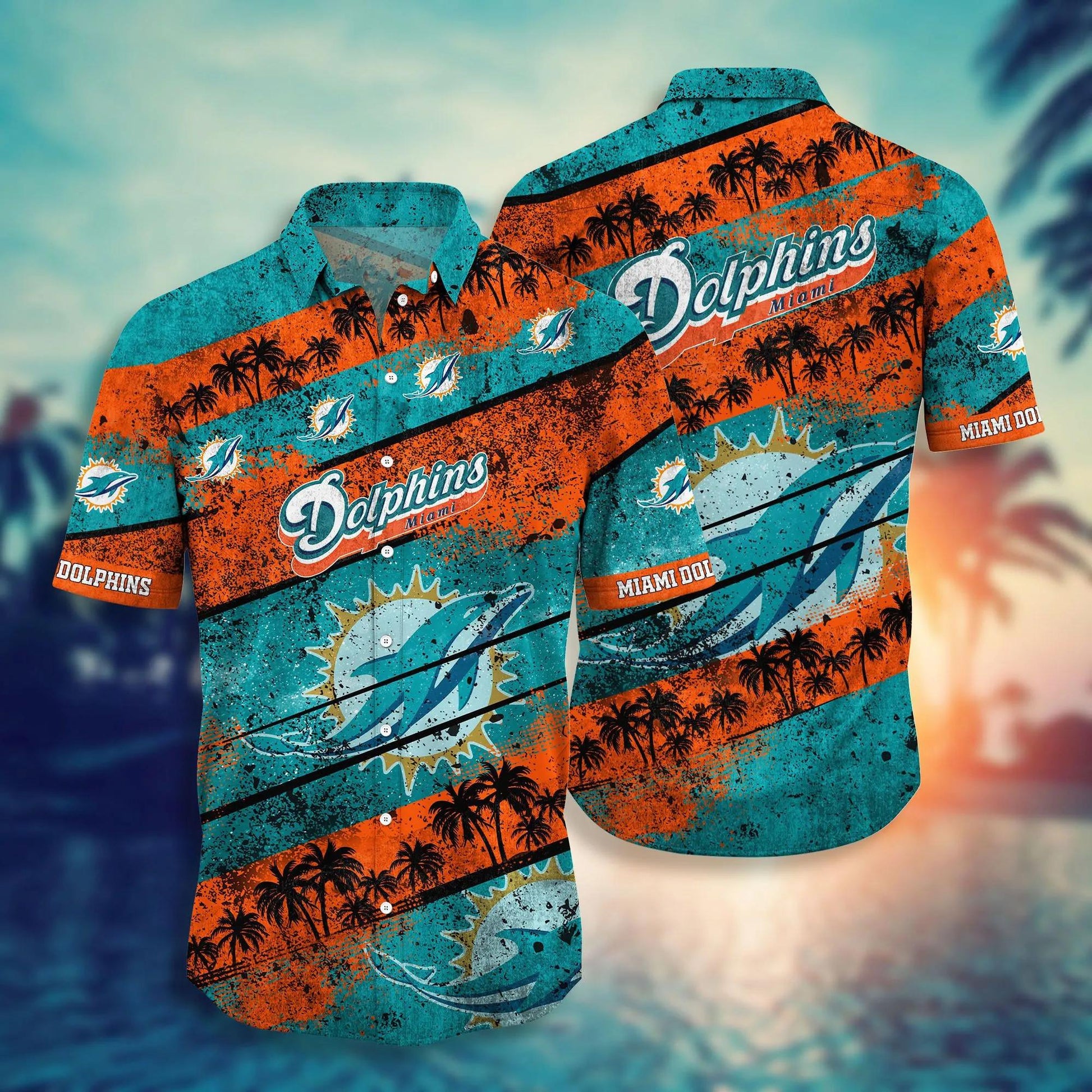 Miami Dolphins NFL Retro Style Hawaiian Shirt, NFL Hawaiian Shirt Moonbestprint
