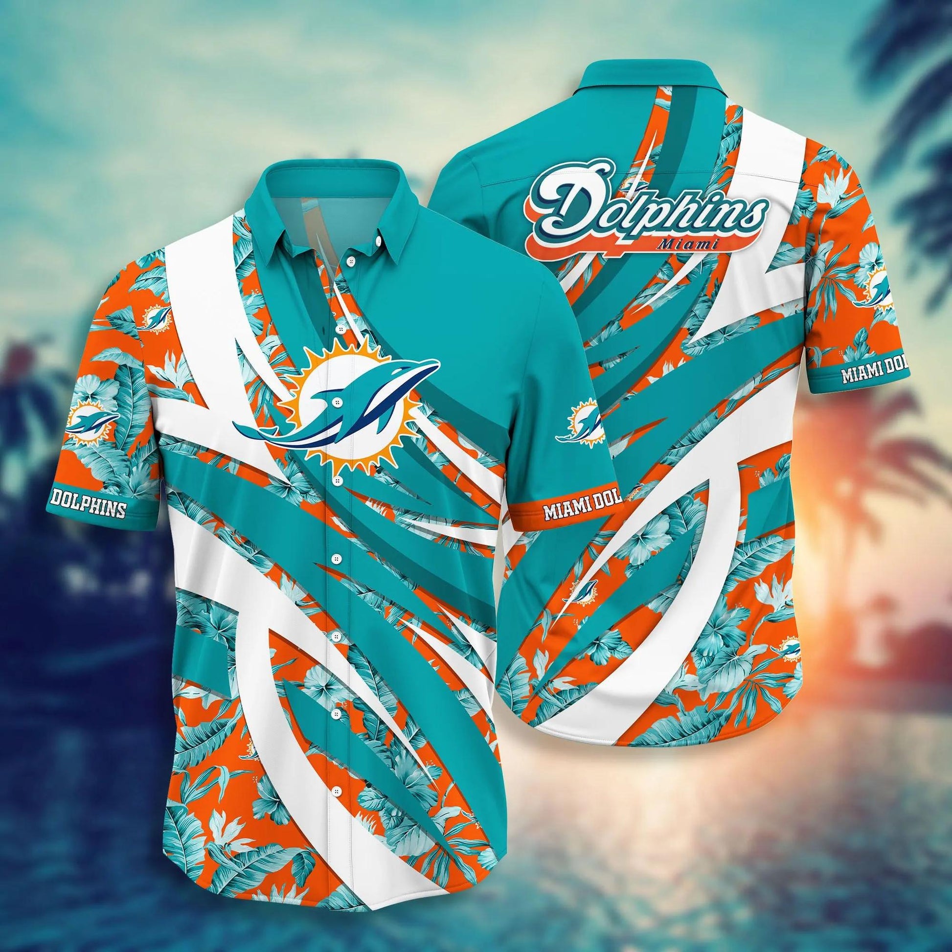 Miami Dolphins NFL Style Hawaiian Shirt, NFL Hawaiian Shirt Moonbestprint