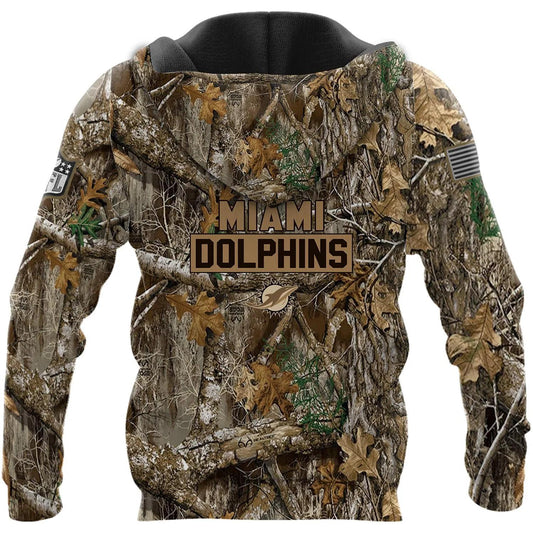 Miami Dolphins Realtree Hunting Camo 3D Hoodie, NFL Hoodie Moonbestprint