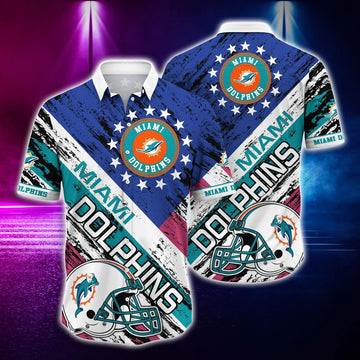 Miami Dolphins Rugby Helmet Hawaiian Shirt, NFL Hawaiian Shirt Moonbestprint