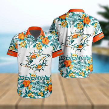 Miami Dolphins Special Floral Tropical Team Hawaiian Shirt, NFL Hawaiian Shirt Moonbestprint