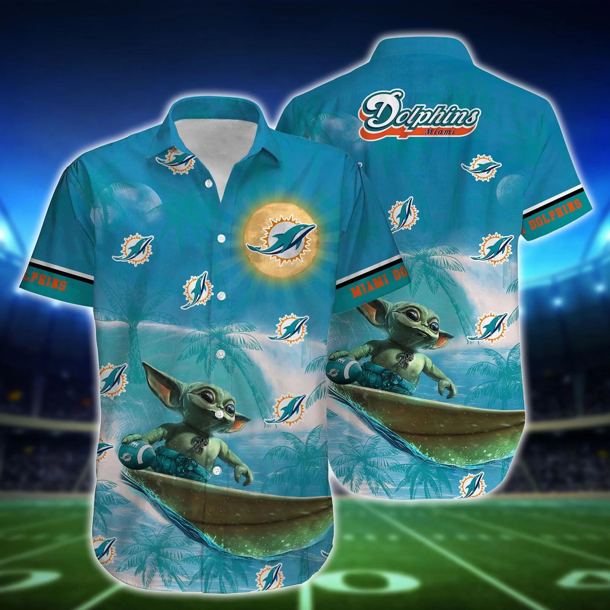 Miami Dolphins Special Yoda Hawaiian Shirt, NFL Hawaiian Shirt Moonbestprint
