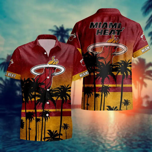 Miami Heat Aloha Hawaiian Shirt, NCAA Hawaiian Shirt Moonbestprint