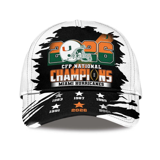 Miami Hurricanes CFP National Champions 2026 Hat -Moonbestprint