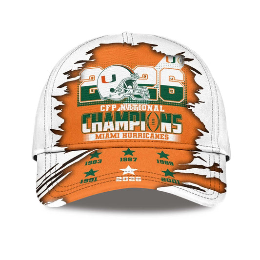 Miami Hurricanes CFP National Champions 2026 Hat -Moonbestprint