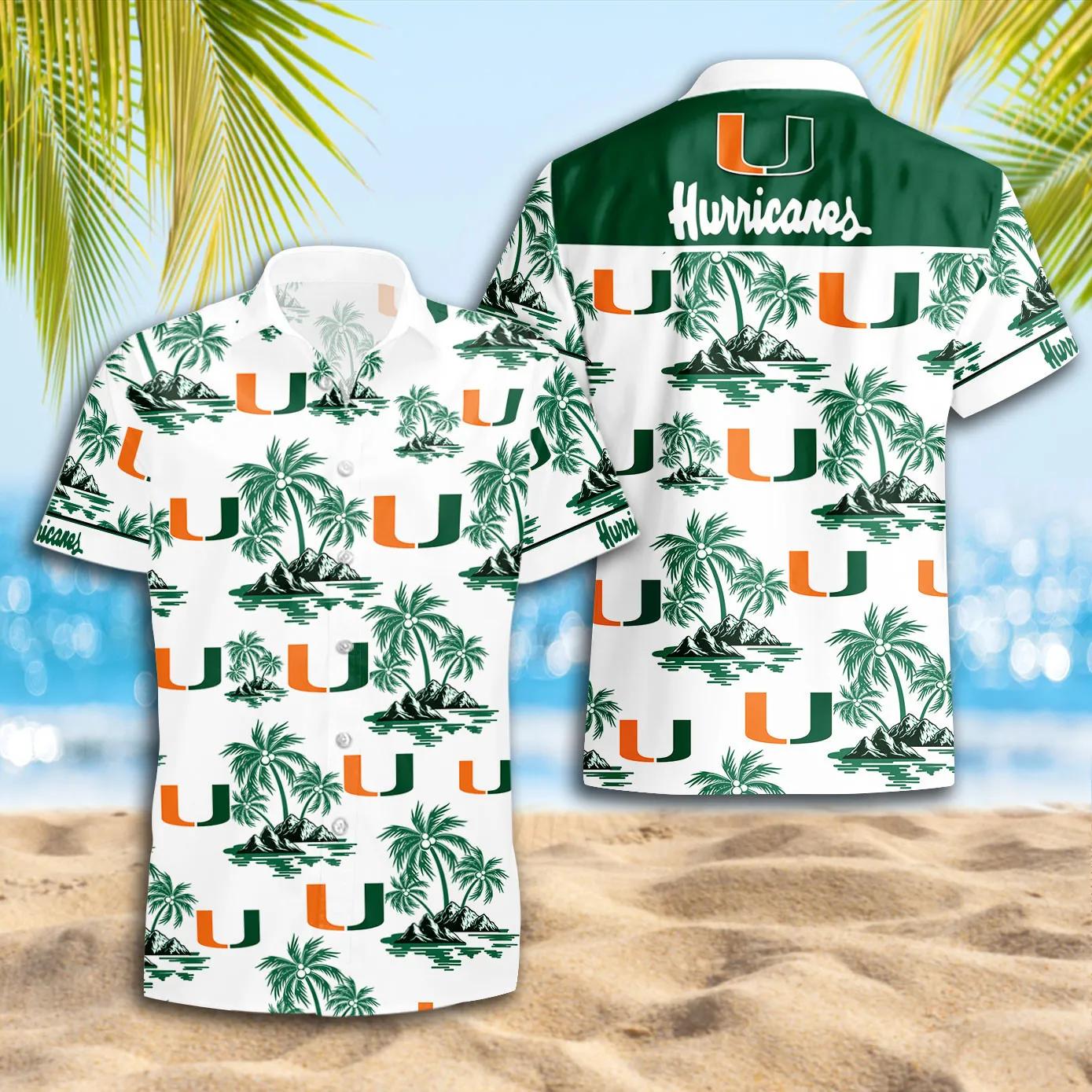 Miami Hurricanes Hawaii Shirt, NCAA Hawaiian Shirt Moonbestprint