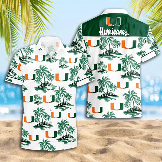 Miami Hurricanes Hawaii Shirt, NCAA Hawaiian Shirt Moonbestprint