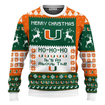 Miami Hurricanes Merry Christmas Ugly Christmas Sweater, NCAA Christmas Sweater Moonbestprint