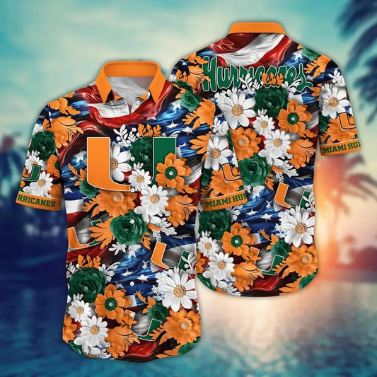Miami Hurricanes NCAA Aloha Hawaiian Shirt, NCAA Hawaiian Shirt Moonbestprint