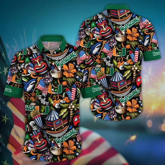 Miami Hurricanes NCAA Flower Aloha Hawaiian Shirt 12, NCAA Hawaiian Shirt Moonbestprint