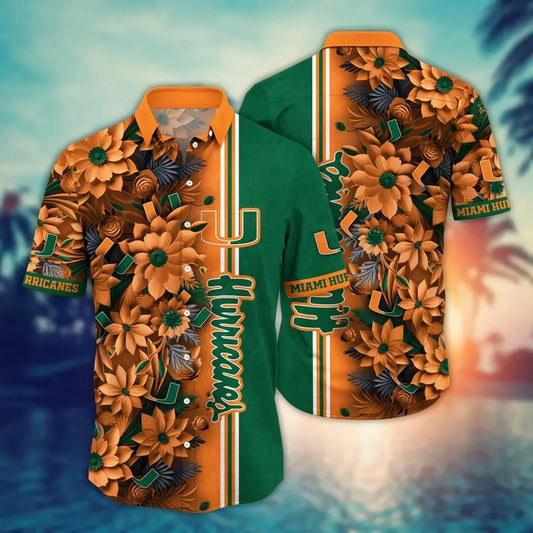 Miami Hurricanes NCAA Flower Aloha Hawaiian Shirt 3, NCAA Hawaiian Shirt Moonbestprint