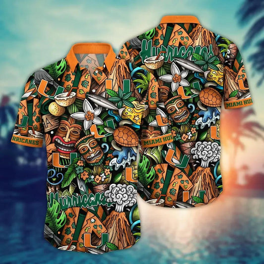 Miami Hurricanes NCAA Flower Aloha Hawaiian Shirt 5, NCAA Hawaiian Shirt Moonbestprint