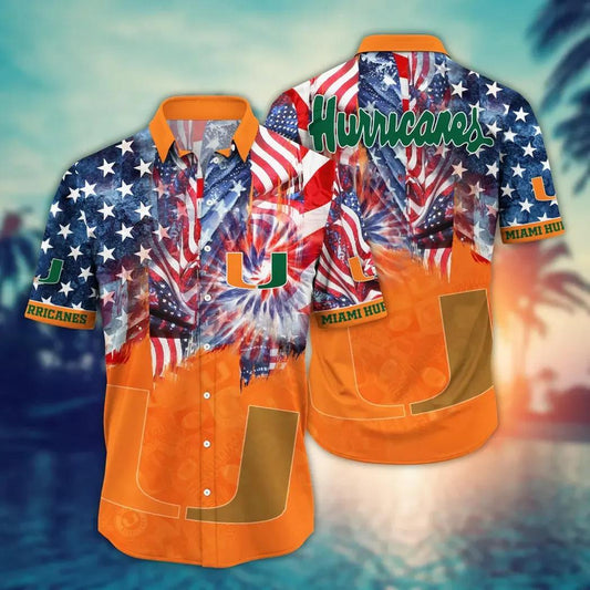 Miami Hurricanes NCAA Flower Aloha Hawaiian Shirt 8, NCAA Hawaiian Shirt Moonbestprint