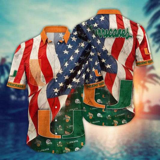 Miami Hurricanes NCAA Flower Aloha Hawaiian Shirt 9, NCAA Hawaiian Shirt Moonbestprint