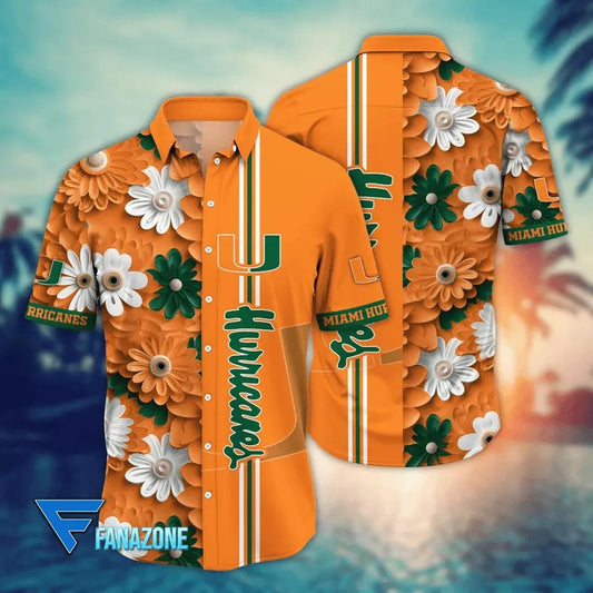Miami Hurricanes Style Hot Trending Summer NCAA Flower Aloha Hawaiian Shirt 13, NCAA Hawaiian Shirt Moonbestprint