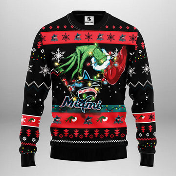 Miami Marlins Grinch Ugly Christmas Sweater Moonbestprint