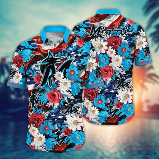 Miami Marlins MLB Aloha Hawaiian Shirt 2, MLB Hawaiian Shirt Moonbestprint