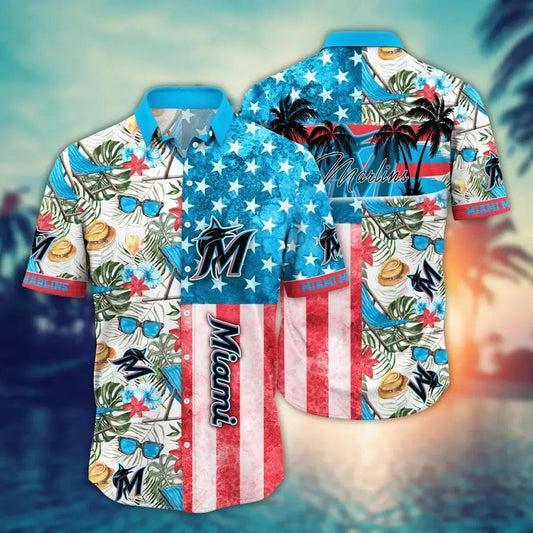 Miami Marlins MLB Flower Aloha Hawaiian Shirt 12, MLB Hawaiian Shirt Moonbestprint