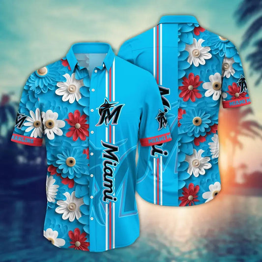 Miami Marlins MLB Flower Aloha Hawaiian Shirt 14, MLB Hawaiian Shirt Moonbestprint