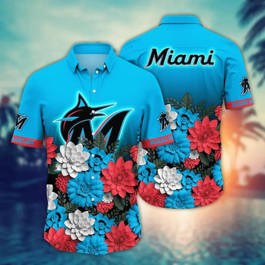 Miami Marlins MLB Flower Aloha Hawaiian Shirt 15, MLB Hawaiian Shirt Moonbestprint