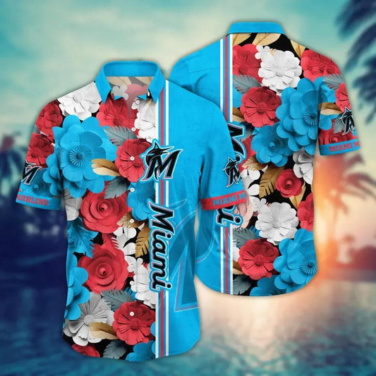 Miami Marlins MLB Flower Aloha Hawaiian Shirt 16, MLB Hawaiian Shirt Moonbestprint