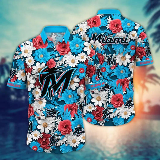 Miami Marlins MLB Flower Aloha Hawaiian Shirt 19, MLB Hawaiian Shirt Moonbestprint