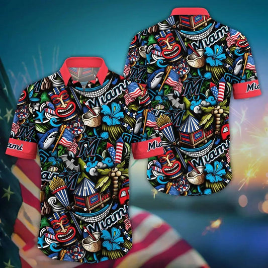 Miami Marlins MLB Flower Aloha Hawaiian Shirt 20, MLB Hawaiian Shirt Moonbestprint