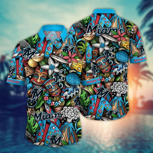 Miami Marlins MLB Flower Aloha Hawaiian Shirt 4, MLB Hawaiian Shirt Moonbestprint