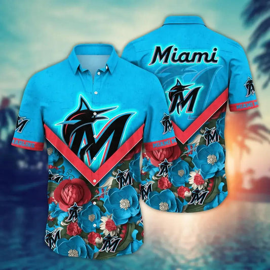 Miami Marlins MLB Flower Aloha Hawaiian Shirt 8, MLB Hawaiian Shirt Moonbestprint