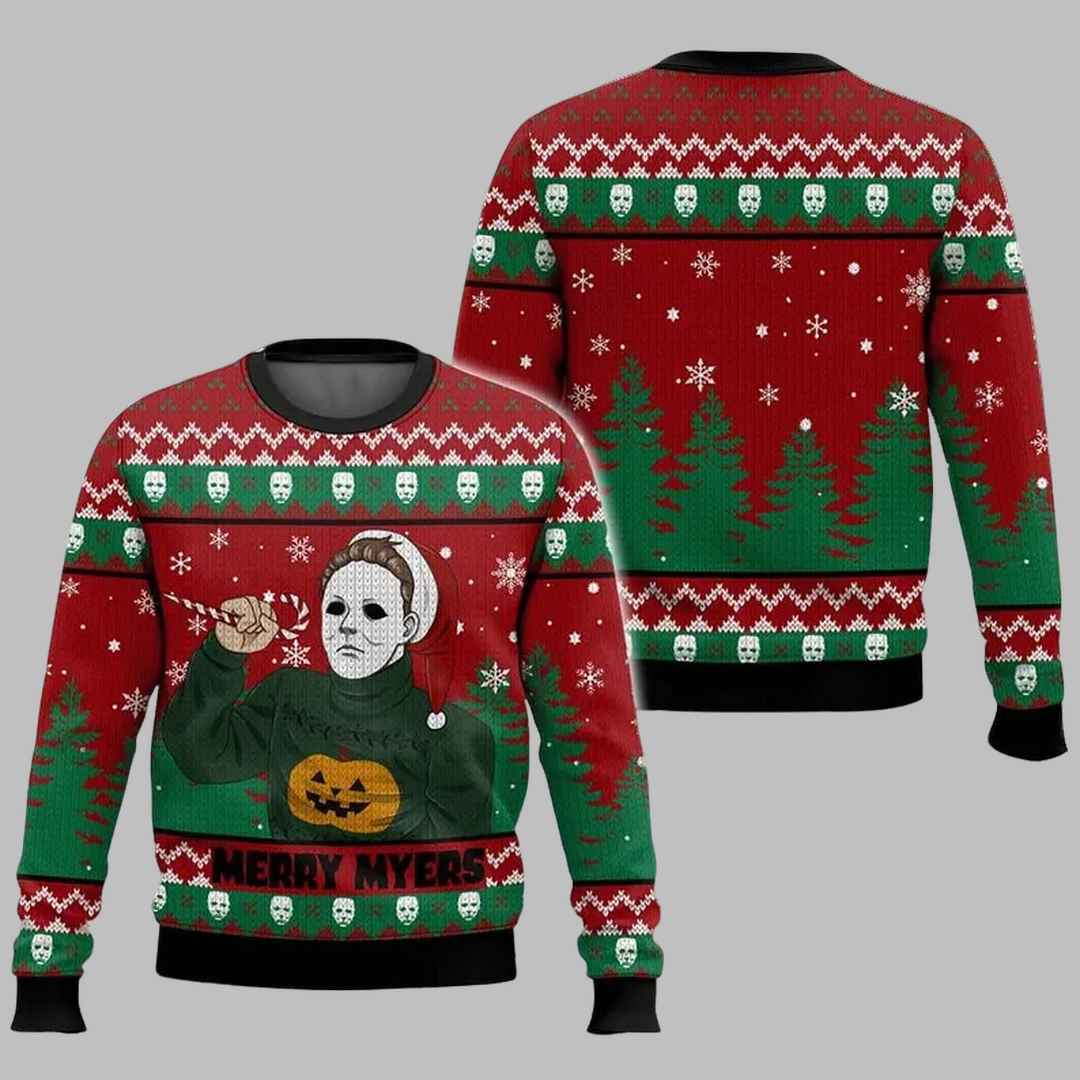 Michael Myers Vintage 80 Film Holiday Ugly Christmas Sweater – Moonbestprint