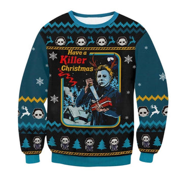 Micheal Myers Killer Christmas Ugly Sweater - Moonbestprint
