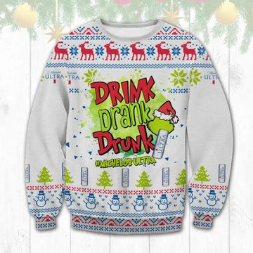 Michelob Ultra Grinch Ugly Sweater, Grinch Holiday Sweater Moonbestprint