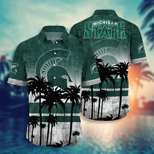 Michigan State Spartans Aloha Hawaiian Shirt, NCAA Hawaiian Shirt Moonbestprint