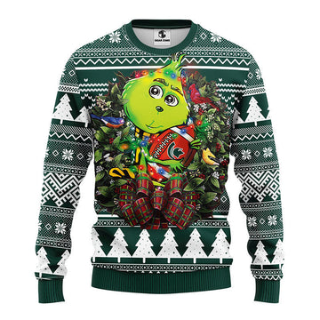 Michigan State Spartans Grinch Hug Ugly Christmas Sweater Moonbestprint