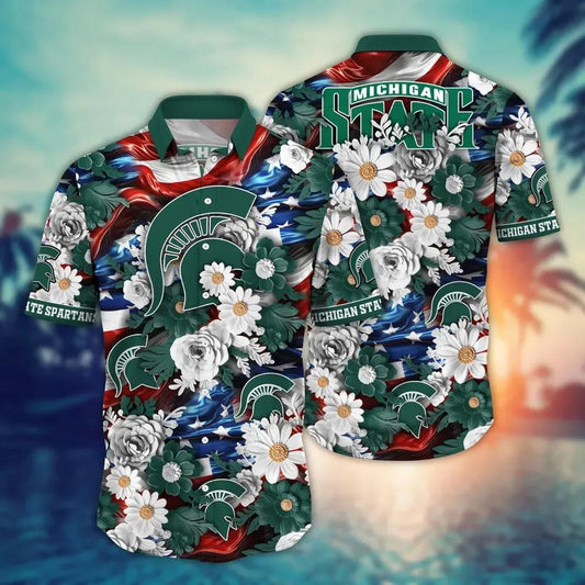 Michigan State Spartans NCAA Aloha Hawaiian Shirt 1, NCAA Hawaiian Shirt Moonbestprint