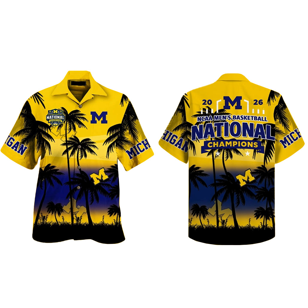Michigan Wolverines 2026 NCAA Men's Basketball National Champions Hawaiian Shirt – Moonbestprint