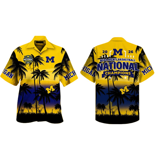 Michigan Wolverines 2026 NCAA Men's Basketball National Champions Hawaiian Shirt – Moonbestprint