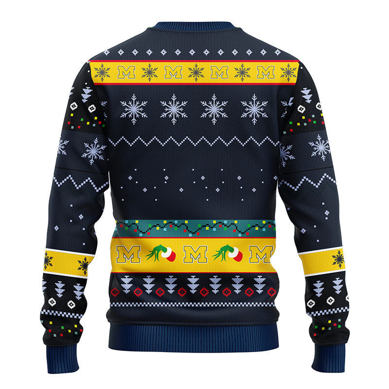 Michigan Wolverines Grinch Ugly Christmas Sweater Moonbestprint