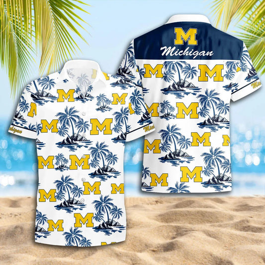 Michigan Wolverines Hawaii Shirt, NCAA Hawaiian Shirt Moonbestprint