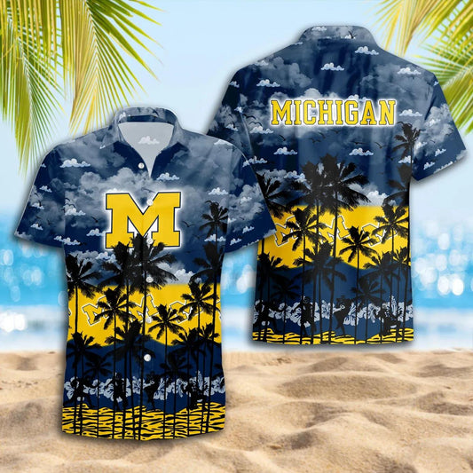 Michigan Wolverines Hawaiian Shirt Trending Summer, NCAA Hawaiian Shirt Moonbestprint