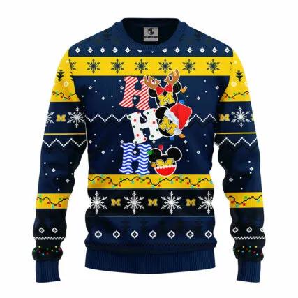 Michigan Wolverines Hohoho Ugly Christmas Sweater, NCAA Christmas Sweater Moonbestprint