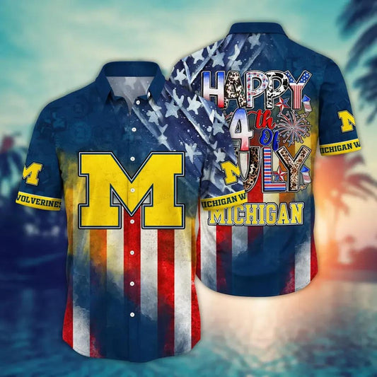 Michigan Wolverines Style Hot Trending Summer NCAA Aloha Hawaiian Shirt, NCAA Hawaiian Shirt Moonbestprint