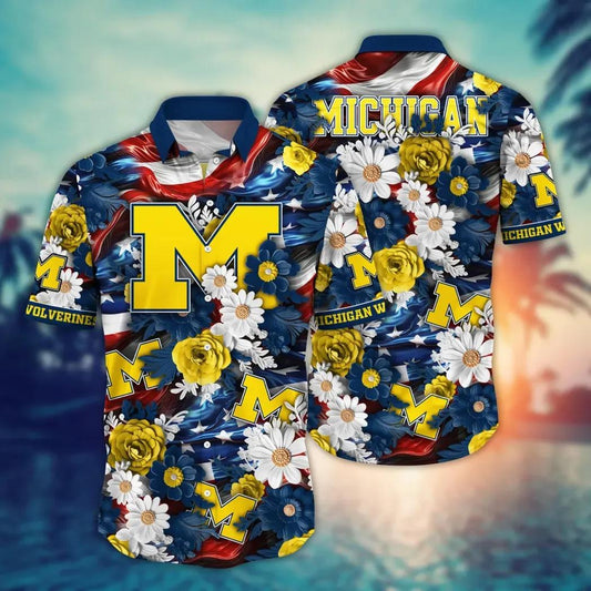Michigan Wolverines Style Hot Trending Summer NCAA Aloha Hawaiian Shirt 1, NCAA Hawaiian Shirt Moonbestprint
