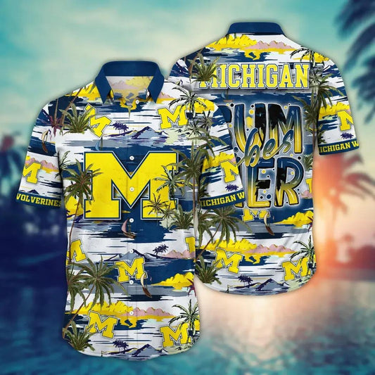 Michigan Wolverines Style Hot Trending Summer NCAA Flower Aloha Hawaiian Shirt 8, NCAA Hawaiian Shirt Moonbestprint