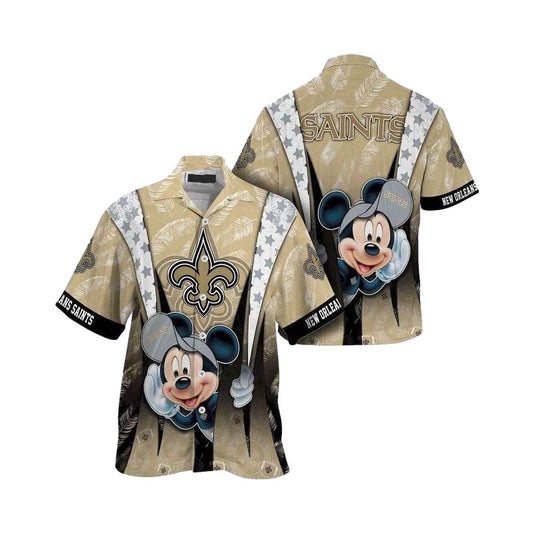 Mickey Mouse Tropical New Orleans Saints Hawaiian Shirt - Moonbestprint
