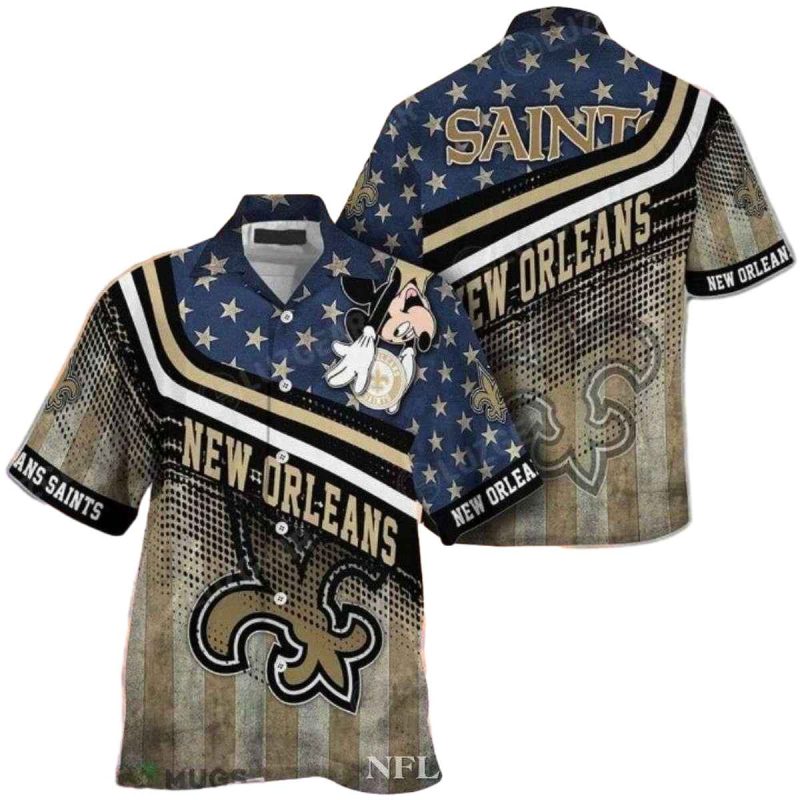 Mickey NFL New Orleans Saints Hawaiian Shirt With Team Logo - Moonbestprint